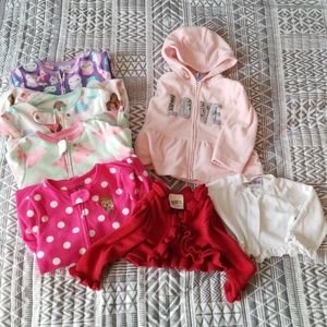 12 month Girl Pajamas and Sweaters